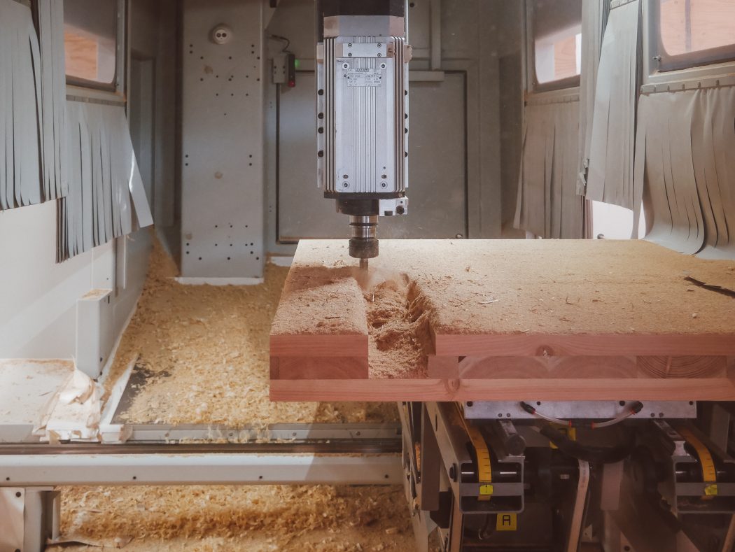 Cross-laminated Timber (CLT) panel being fabricated at Timberlab's Portland, OR facility.