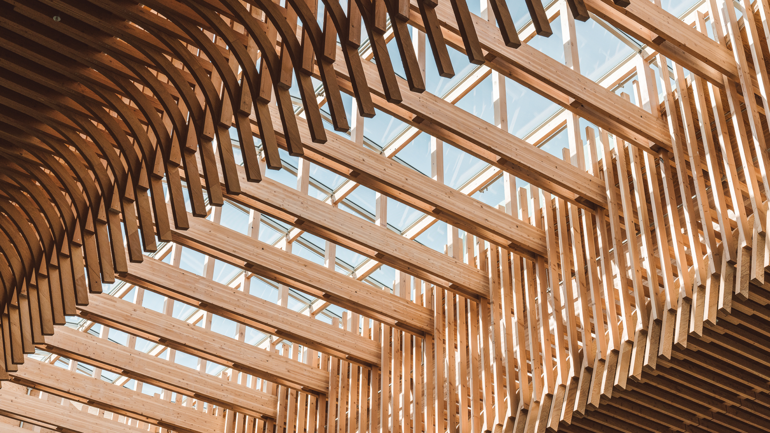 A beautiful display of mass timber at the new PDX Airport designed by ZGF Architects.