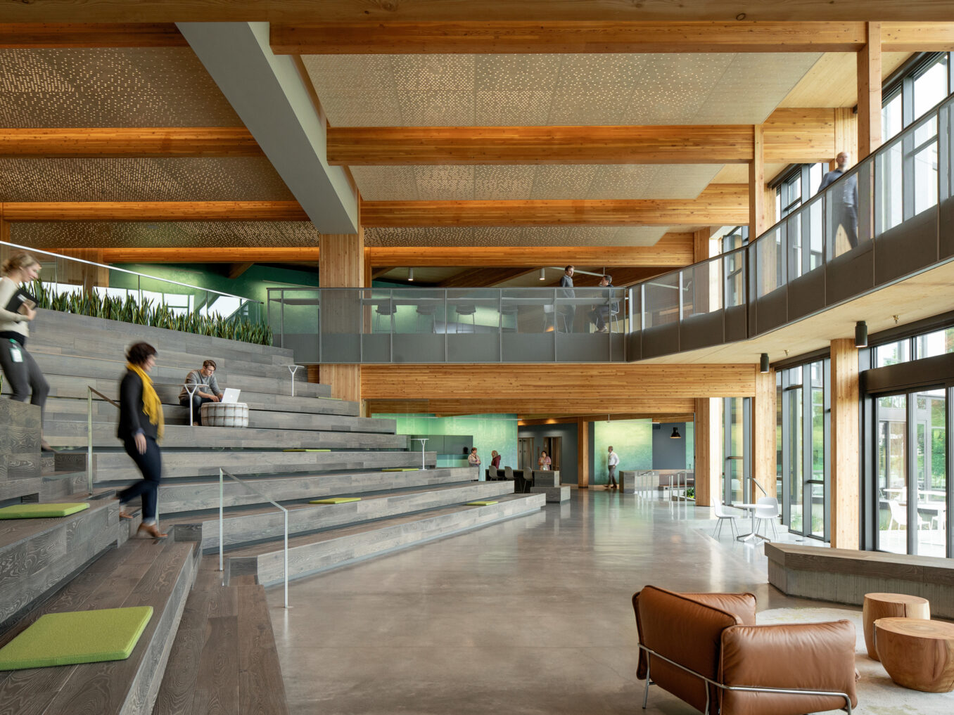 The largest mass timber structure at the time of construction, First Tech is a testament to the will and drive of local mass timber leadership in Oregon.