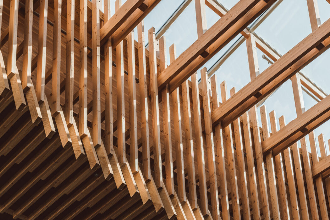 Renewable, locally-sourced mass timber for the Portland International Airport project designed by ZGF Architects and owned by the Port of Portland.