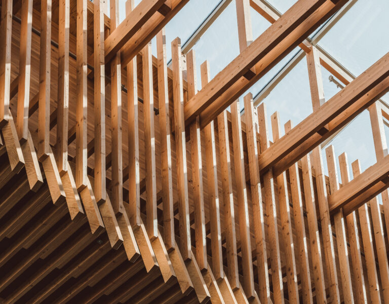 Renewable, locally-sourced mass timber for the Portland International Airport project designed by ZGF Architects and owned by the Port of Portland.