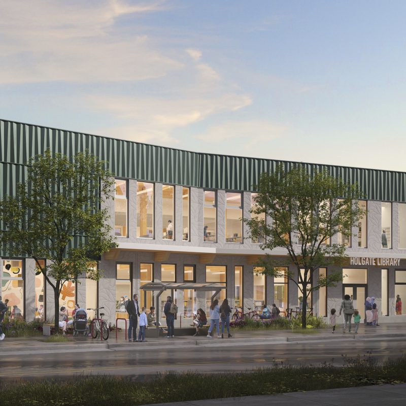 Holgate Library designed by Bora Architects is a mass timber library in SE Portland